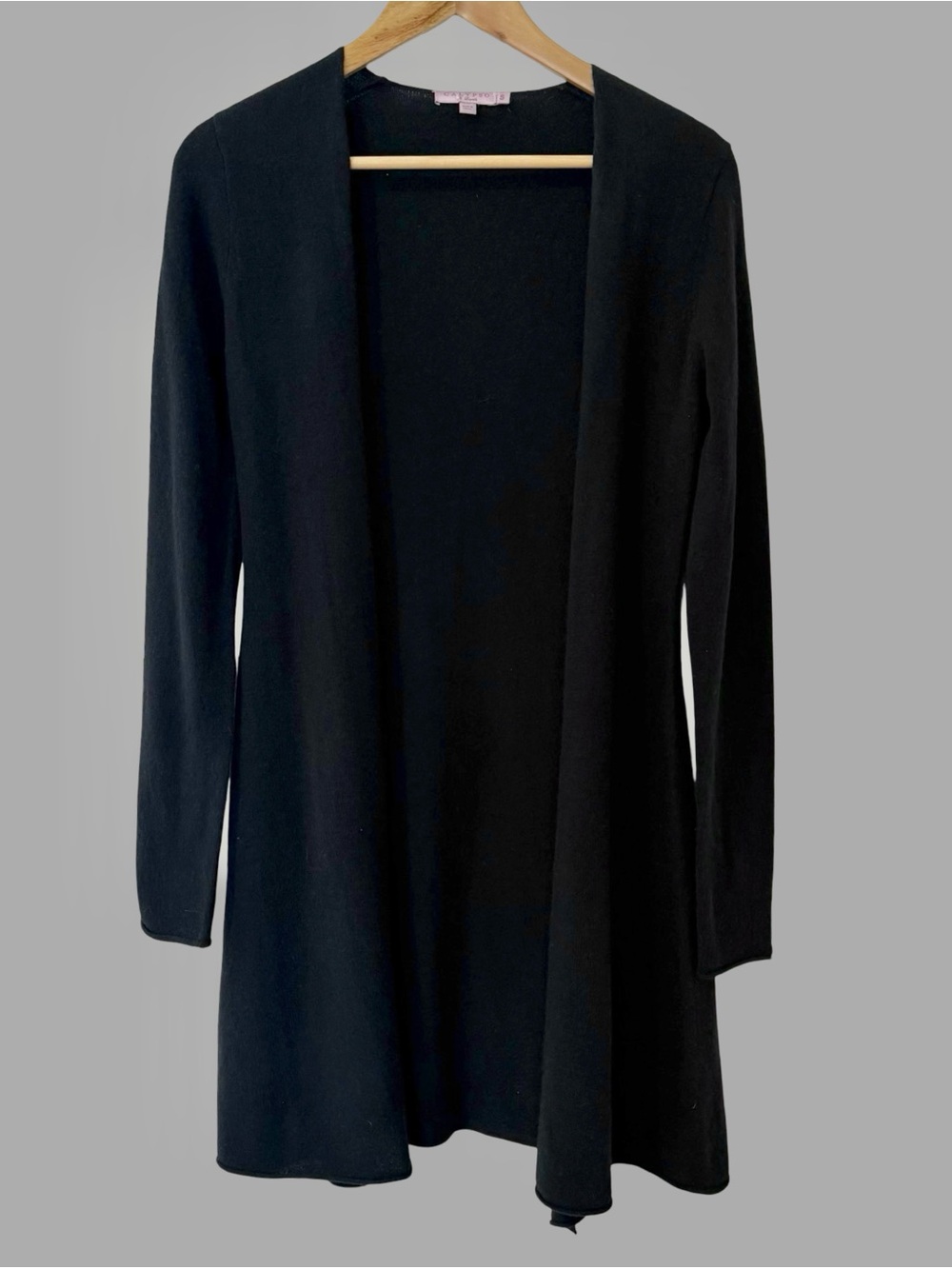 Calypso St. Barth Black Cashmere Long Sleeve Open Cardigan S